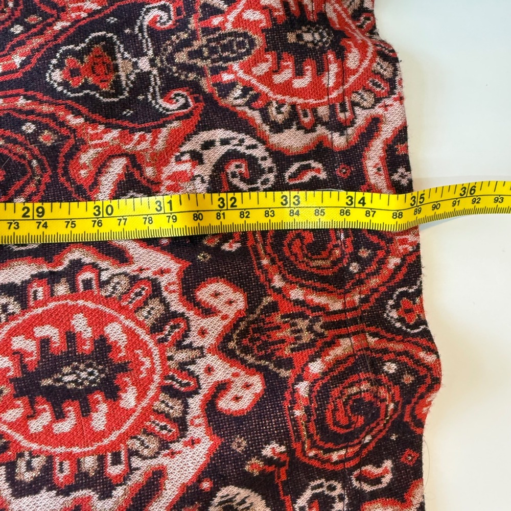 Maeve Anthropologie Paisley Belted Fit Flare Dress Pockets Small Boho Indie 70s - Picture 15 of 15